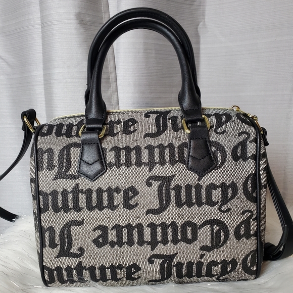 JUICY COUTURE black beige satchel crossbody bag - Picture 4 of 6